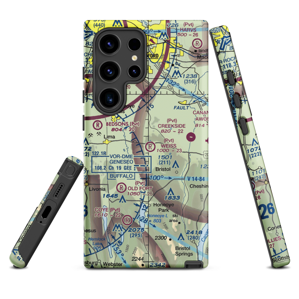 Weiss Airfield (00NY) VFR Sectional Samsung Phone Case Samsung Galaxy S24 Ultra model shown