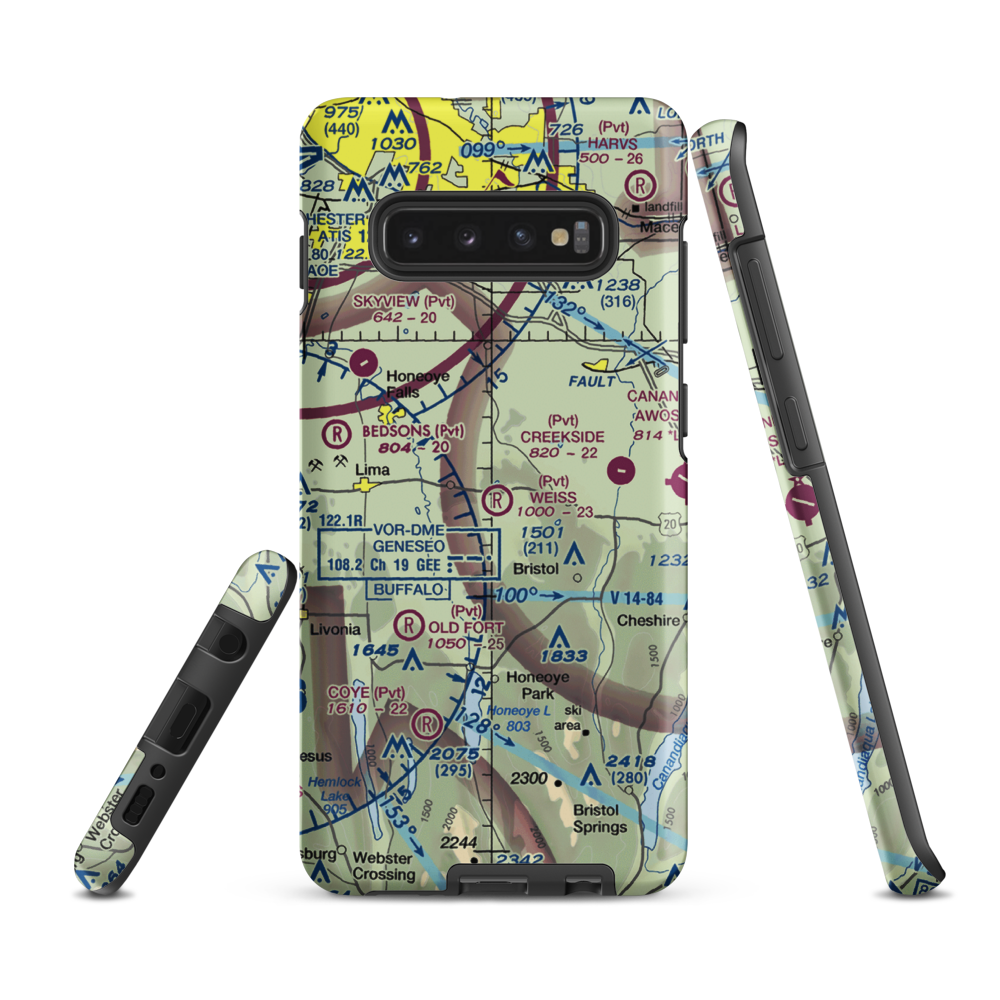 Weiss Airfield (00NY) VFR Sectional Samsung Phone Case Samsung Galaxy S10 Plus model shown