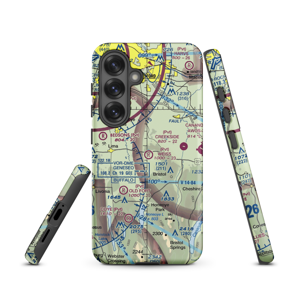 Weiss Airfield (00NY) VFR Sectional Samsung Phone Case Samsung Galaxy S25 model shown