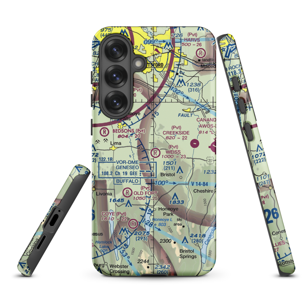 Weiss Airfield (00NY) VFR Sectional Samsung Phone Case Samsung Galaxy S25 Plus model shown