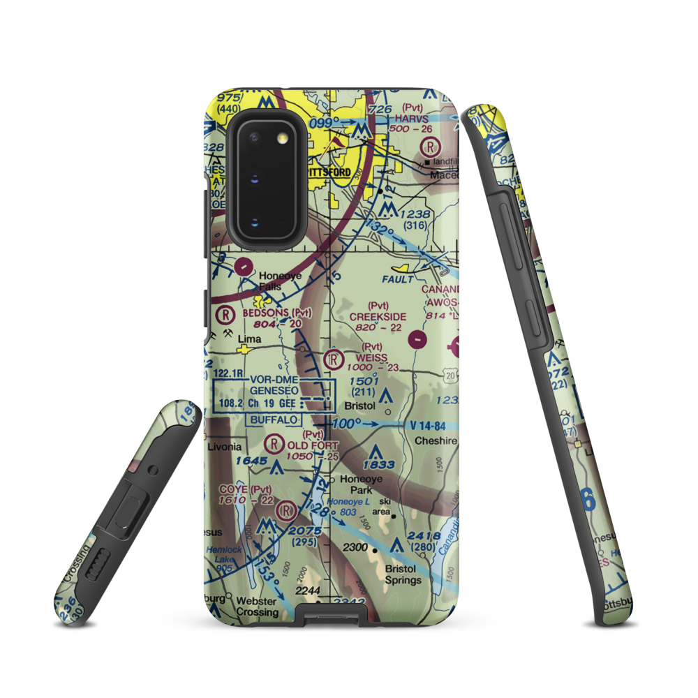 Weiss Airfield (00NY) VFR Sectional Samsung Phone Case Samsung Galaxy S20 model shown