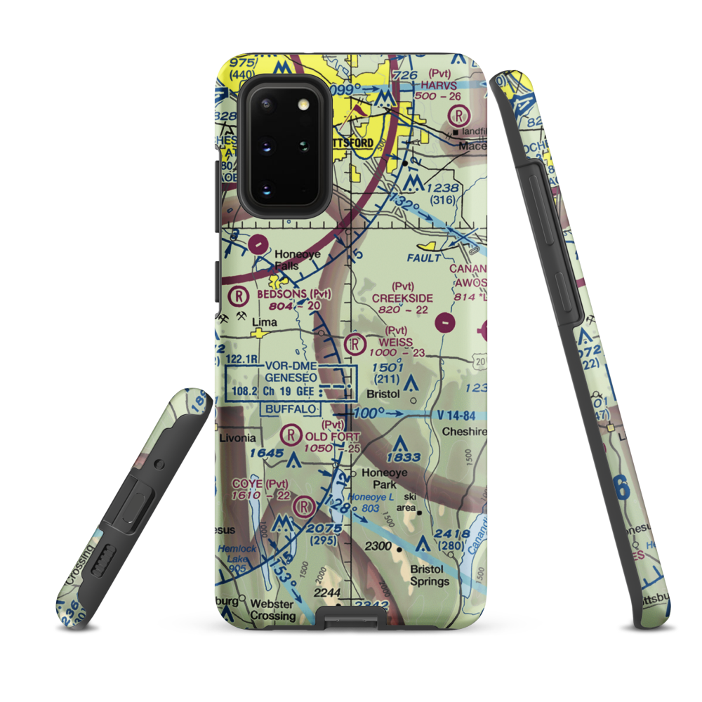 Weiss Airfield (00NY) VFR Sectional Samsung Phone Case Samsung Galaxy S20 Plus model shown