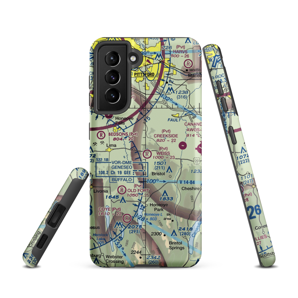 Weiss Airfield (00NY) VFR Sectional Samsung Phone Case Samsung Galaxy S21 model shown