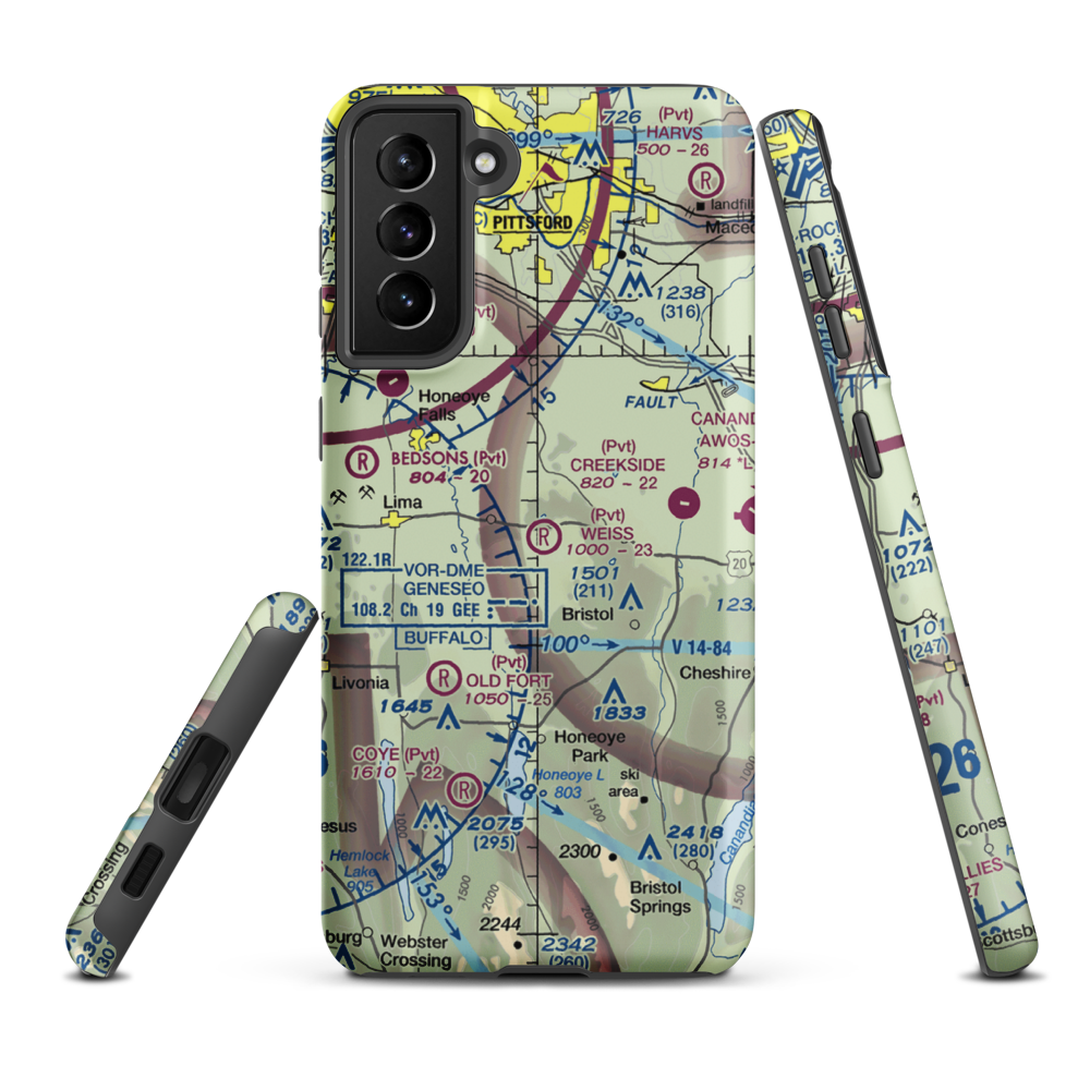 Weiss Airfield (00NY) VFR Sectional Samsung Phone Case Samsung Galaxy S21 Plus model shown