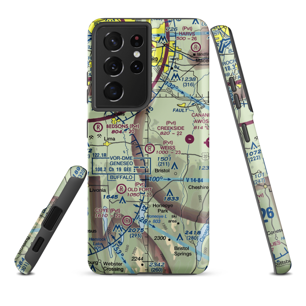 Weiss Airfield (00NY) VFR Sectional Samsung Phone Case Samsung Galaxy S21 Ultra model shown