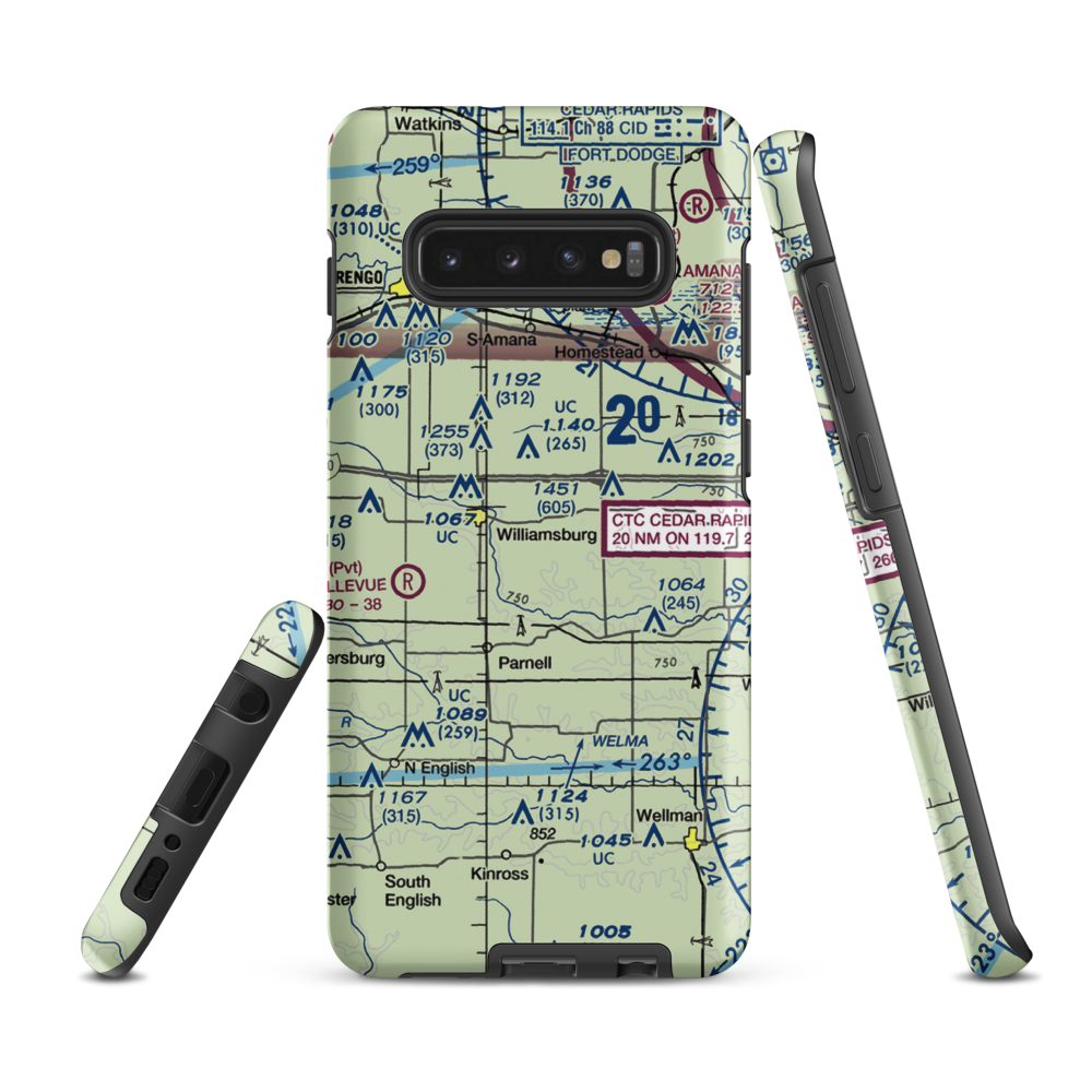 Weiss Airport (4IA8) VFR Sectional Samsung Phone Case Samsung Galaxy S10 Plus model shown