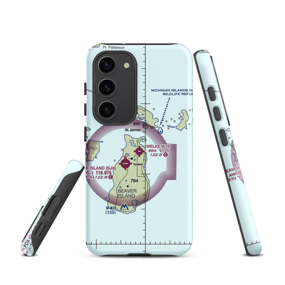 Welke Airport (6Y8) VFR Sectional Samsung Phone Case Samsung Galaxy S23 model shown