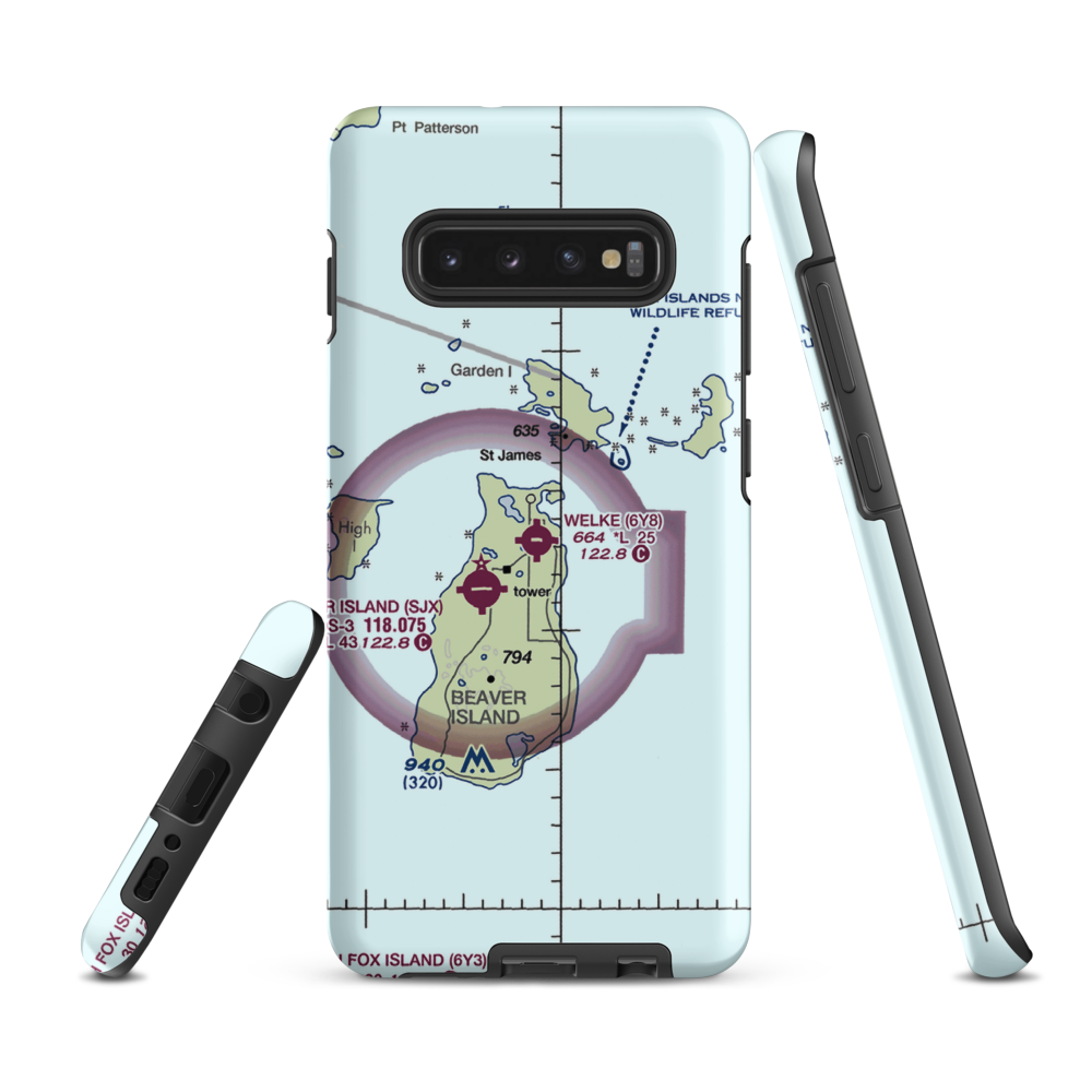 Welke Airport (6Y8) VFR Sectional Samsung Phone Case Samsung Galaxy S10 Plus model shown