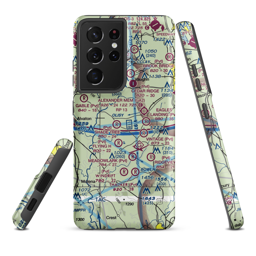 Wellers Landing Airport (GA29) VFR Sectional Samsung Phone Case Samsung Galaxy S21 Ultra model shown