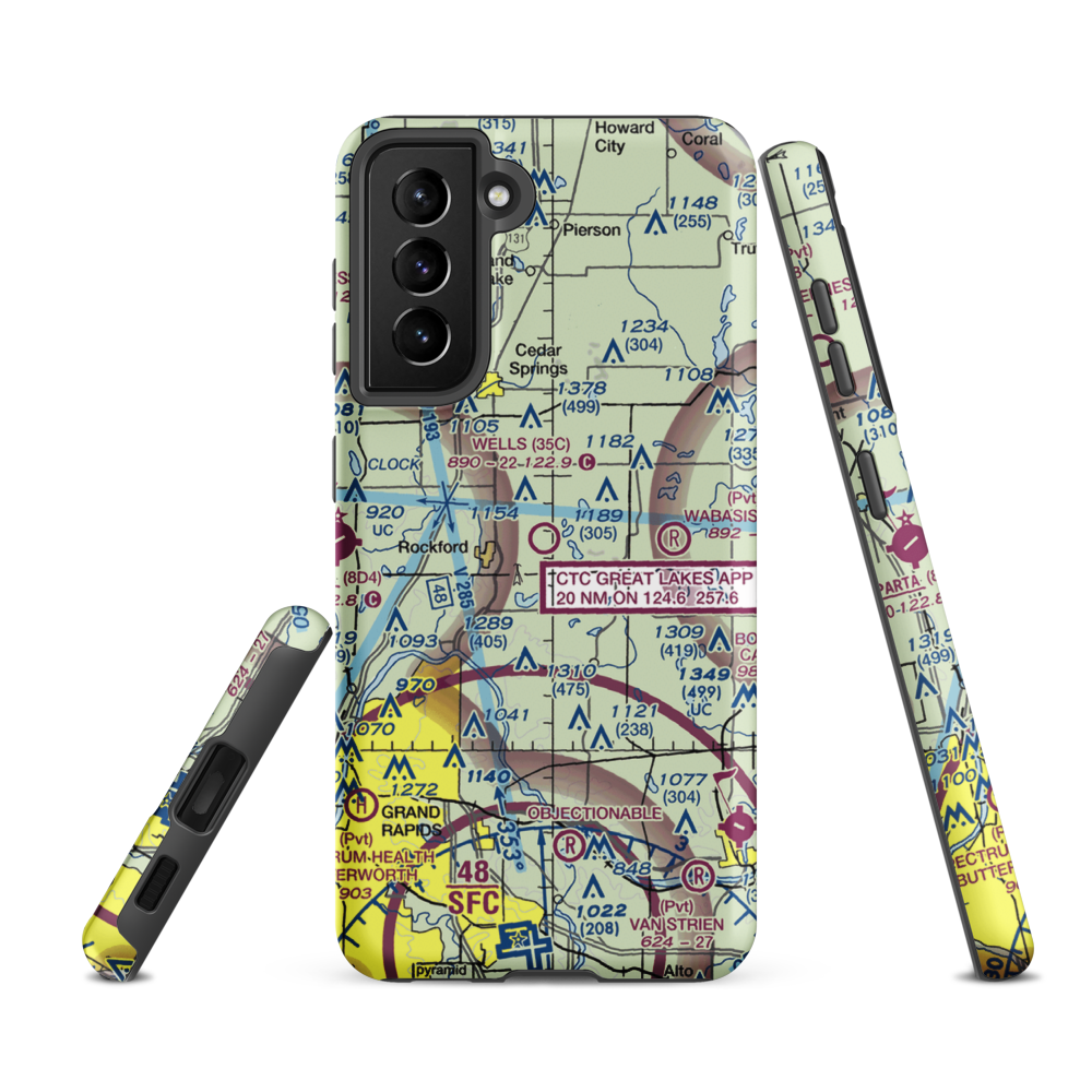 Wells Airport (35C) VFR Sectional Samsung Phone Case Samsung Galaxy S21 Ultra model shown