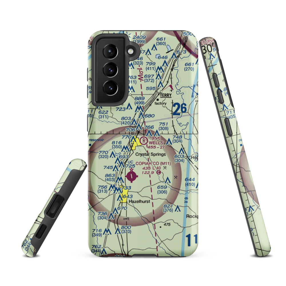Wells Farm Airport (6MS2) VFR Sectional Samsung Phone Case Samsung Galaxy S21 Ultra model shown