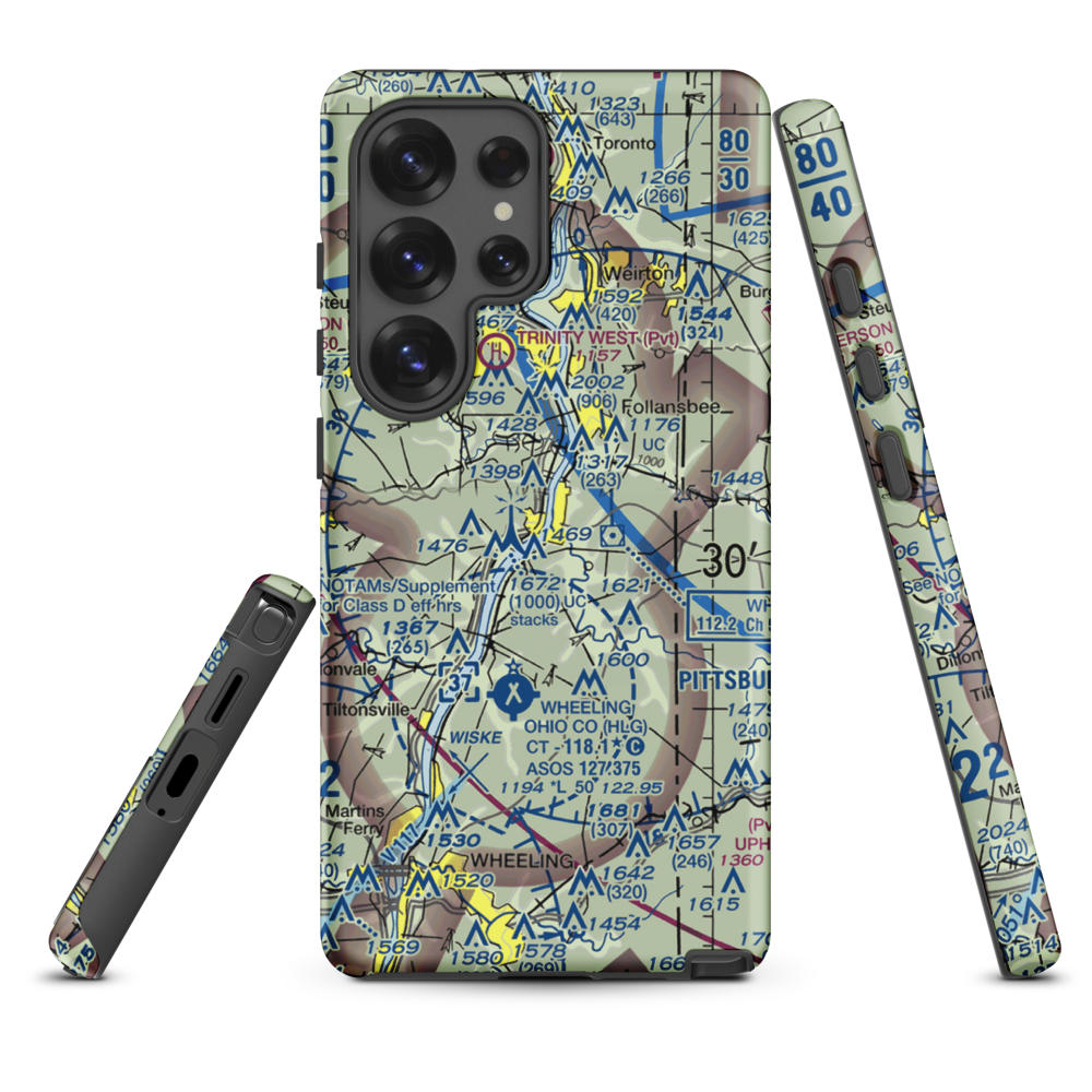 Wellsburg Seaplane Base (WV46) VFR Sectional Samsung Phone Case Samsung Galaxy S25 Ultra model shown