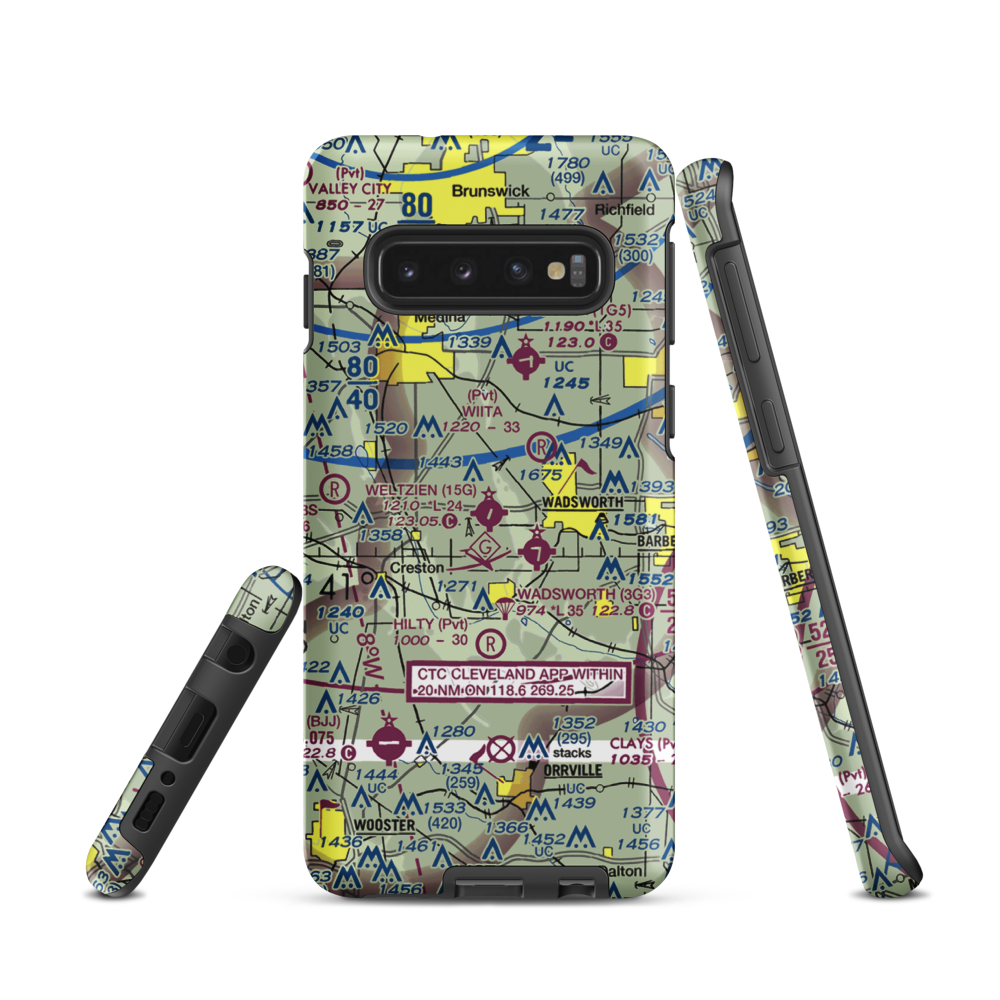 Weltzien Skypark Airport (15G) VFR Sectional Samsung Phone Case Samsung Galaxy S10 model shown