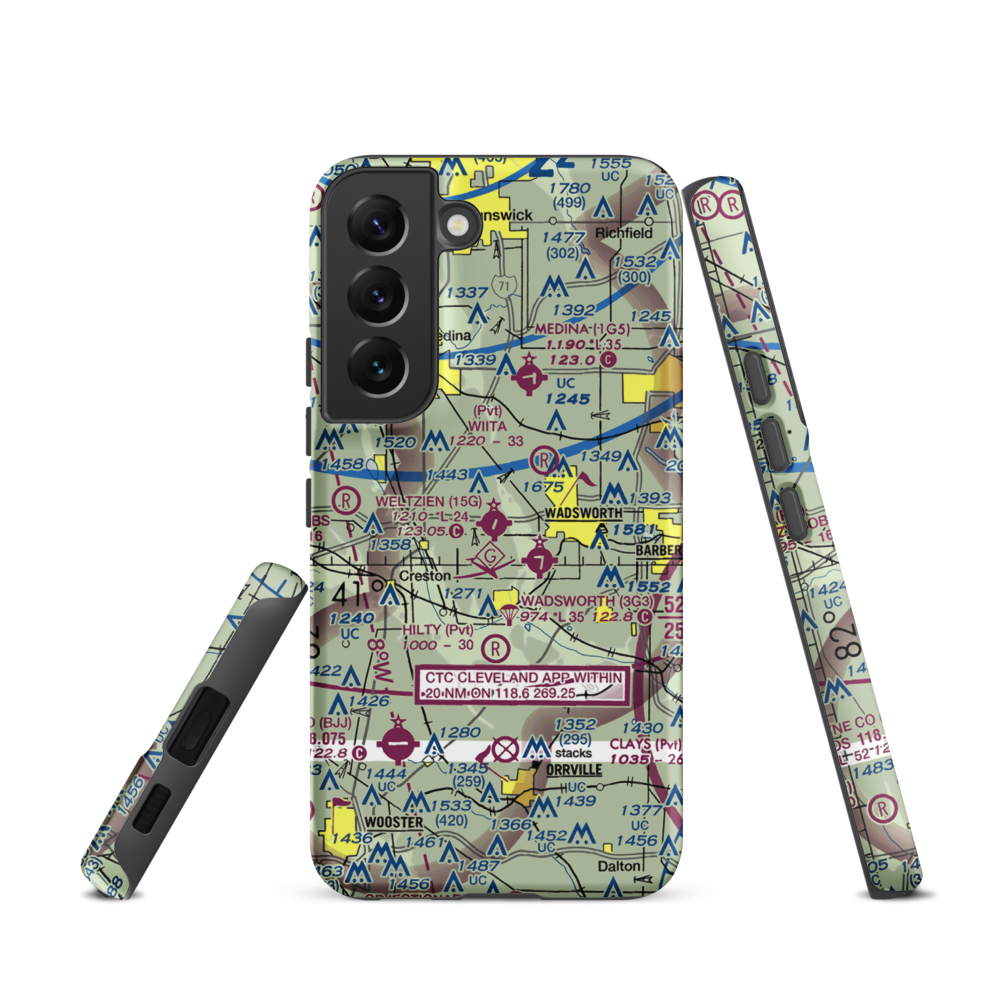 Weltzien Skypark Airport (15G) VFR Sectional Samsung Phone Case Samsung Galaxy S22 model shown