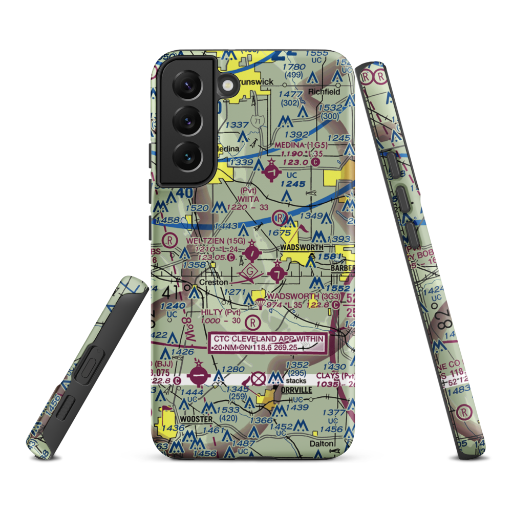 Weltzien Skypark Airport (15G) VFR Sectional Samsung Phone Case Samsung Galaxy S22 Plus model shown