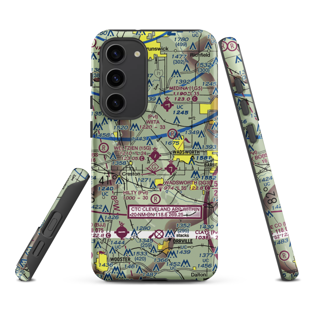 Weltzien Skypark Airport (15G) VFR Sectional Samsung Phone Case Samsung Galaxy S23 Plus model shown