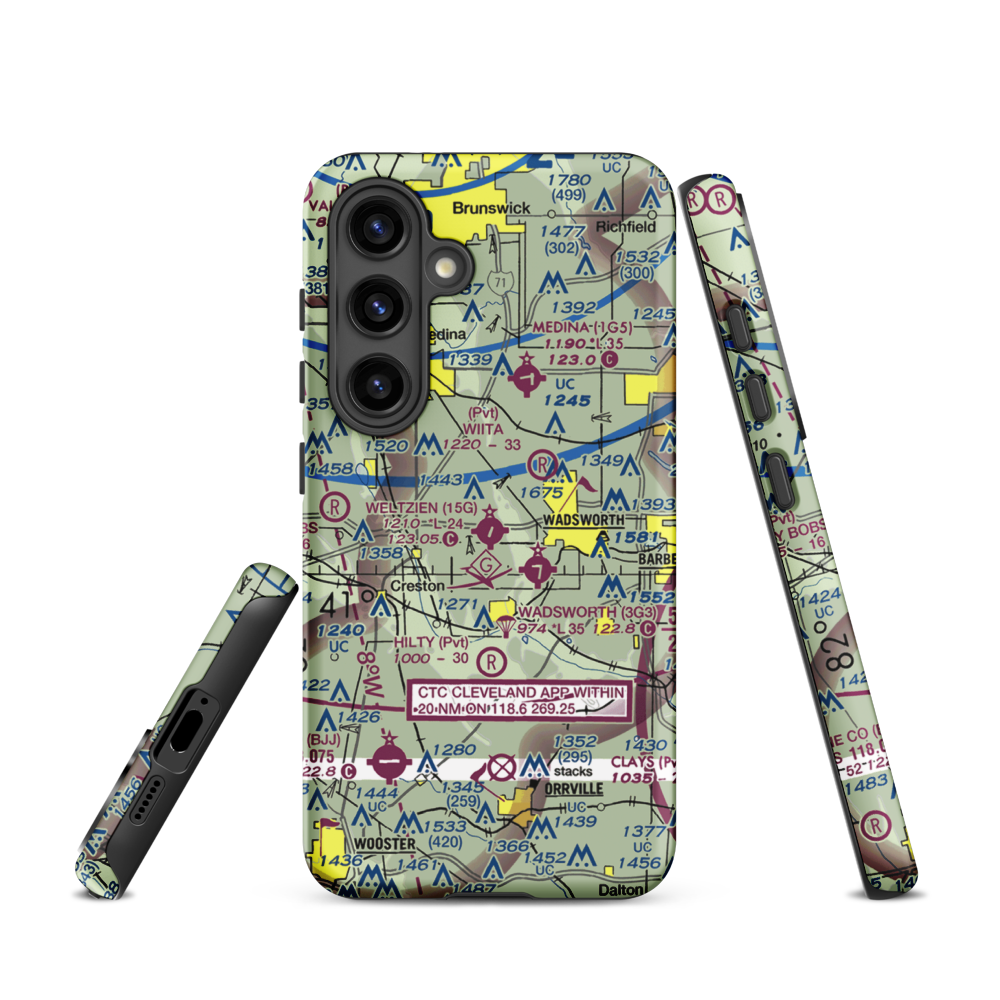 Weltzien Skypark Airport (15G) VFR Sectional Samsung Phone Case Samsung Galaxy S24 model shown