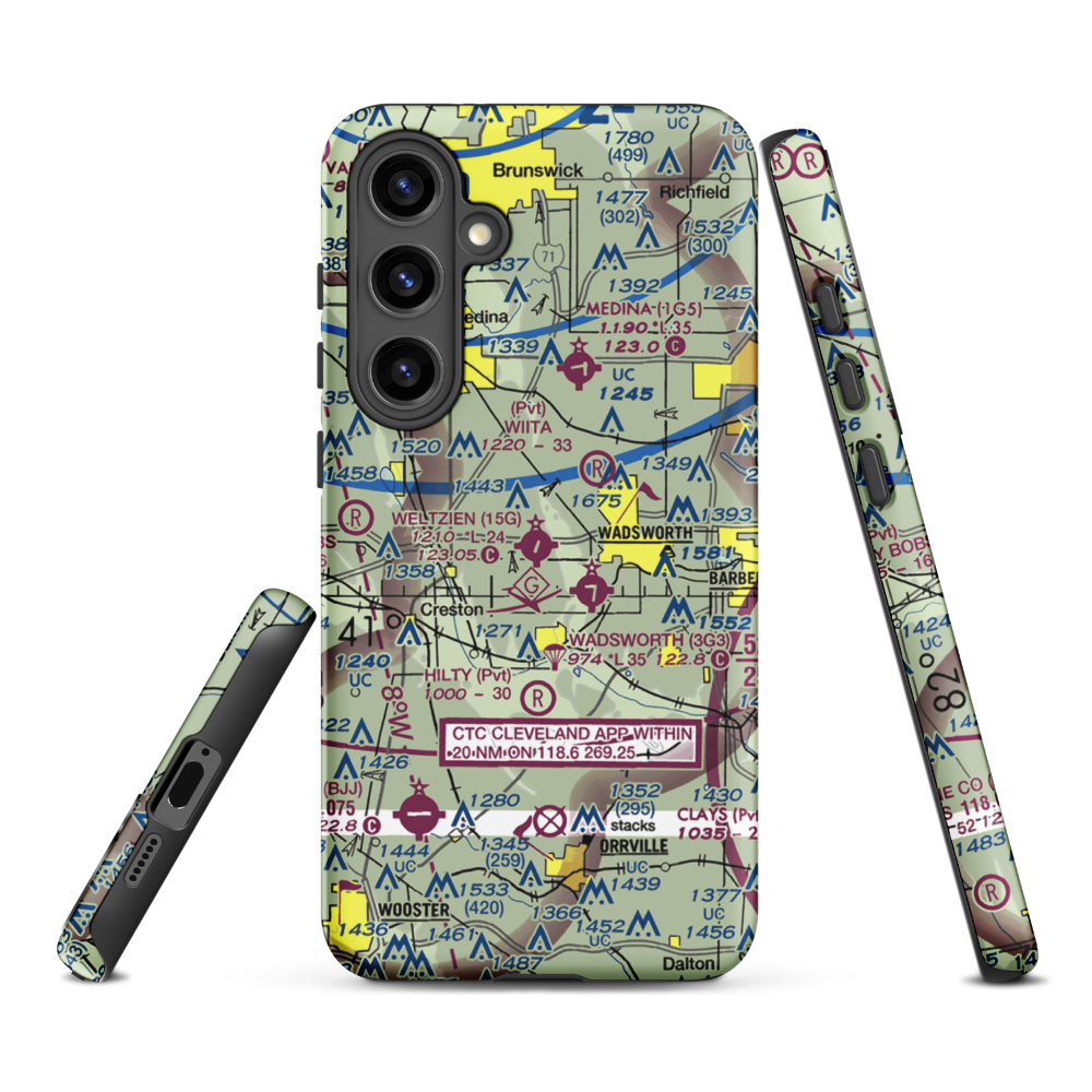 Weltzien Skypark Airport (15G) VFR Sectional Samsung Phone Case Samsung Galaxy S24 Plus model shown