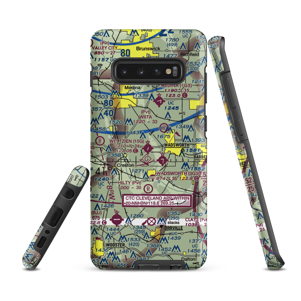 Weltzien Skypark Airport (15G) VFR Sectional Samsung Phone Case Samsung Galaxy S10 Plus model shown