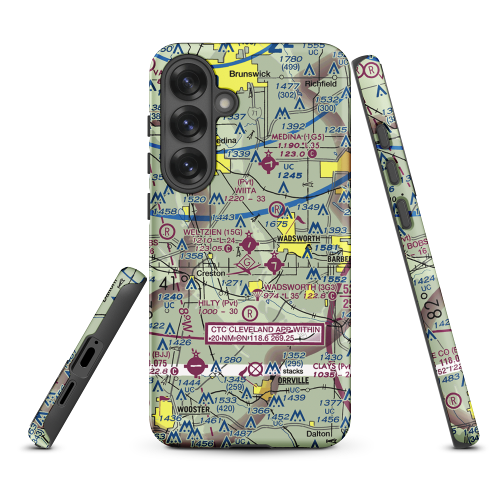 Weltzien Skypark Airport (15G) VFR Sectional Samsung Phone Case Samsung Galaxy S25 Plus model shown