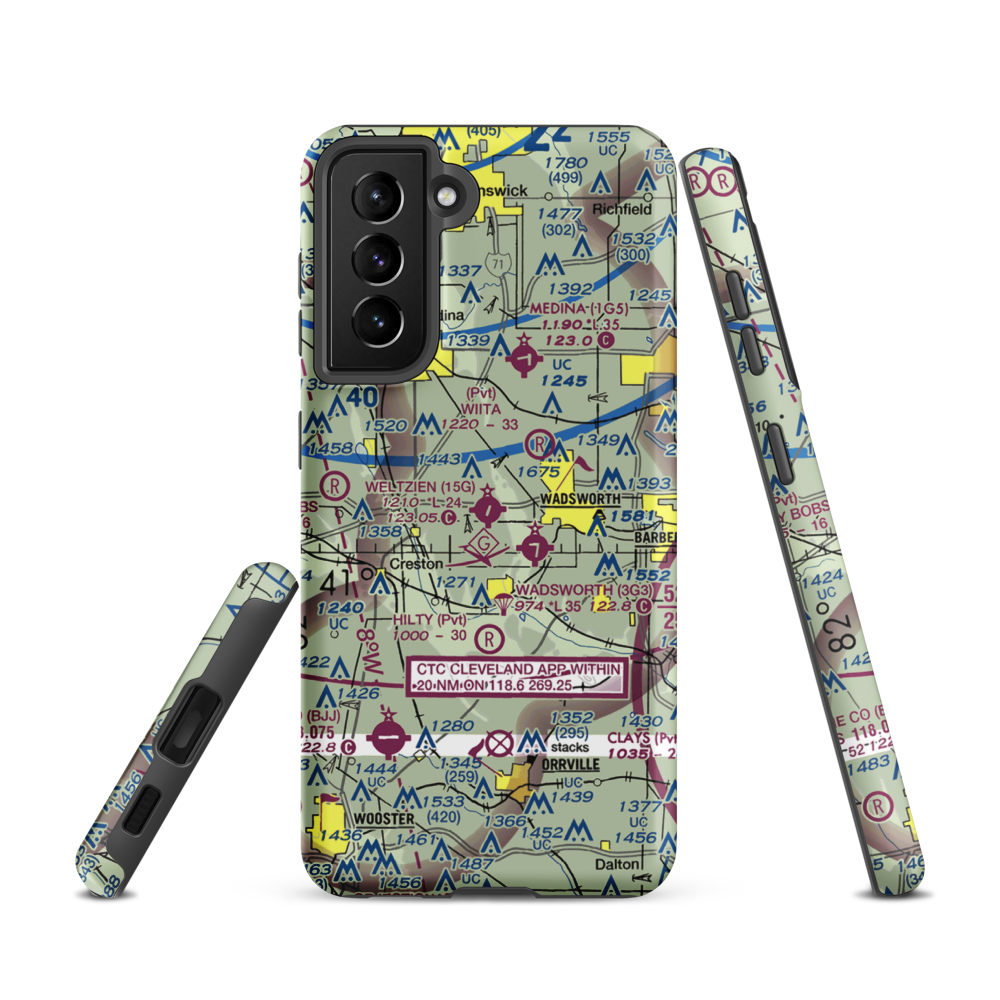 Weltzien Skypark Airport (15G) VFR Sectional Samsung Phone Case Samsung Galaxy S21 model shown