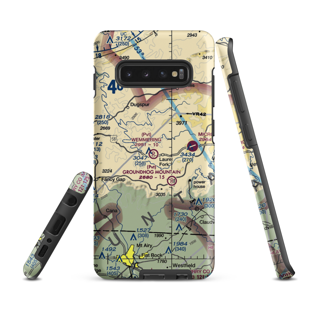 Wemmering Airport (57VA) VFR Sectional Samsung Phone Case Samsung Galaxy S10 Plus model shown