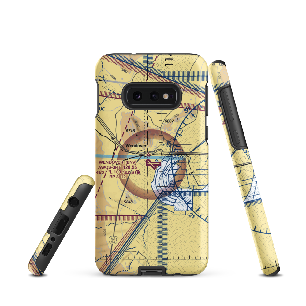 Wendover Airport (ENV) VFR Sectional Samsung Phone Case Samsung Galaxy S10e model shown