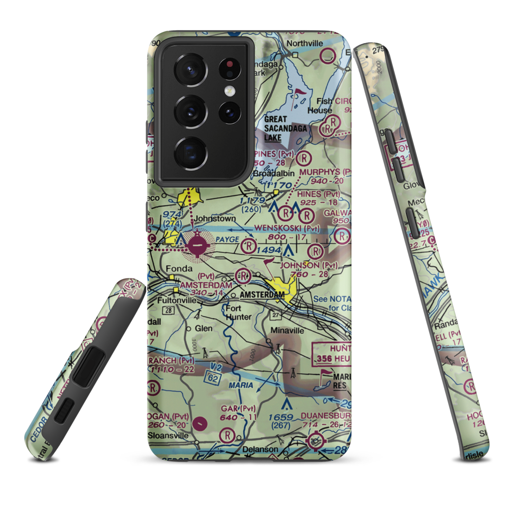 Wenskoski Field (0NY8) VFR Sectional Samsung Phone Case Samsung Galaxy S21 Plus model shown