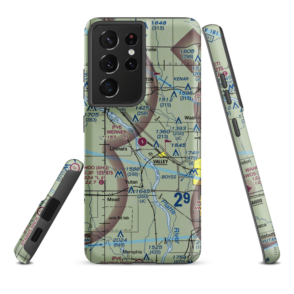 Werner Airport (NE56) VFR Sectional Samsung Phone Case Samsung Galaxy S21 Plus model shown