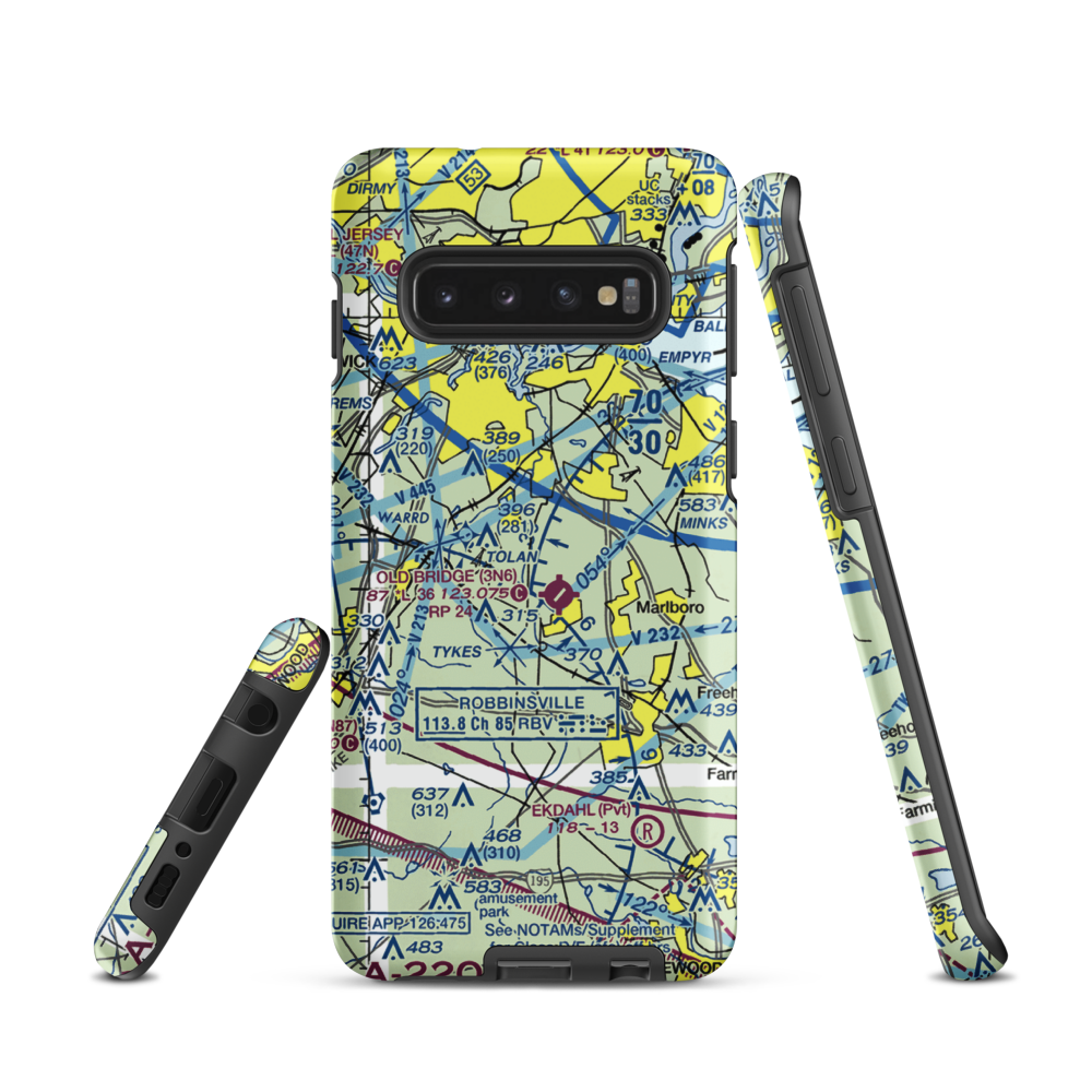 Werner Private Airport (NJ75) VFR Sectional Samsung Phone Case Samsung Galaxy S10 model shown