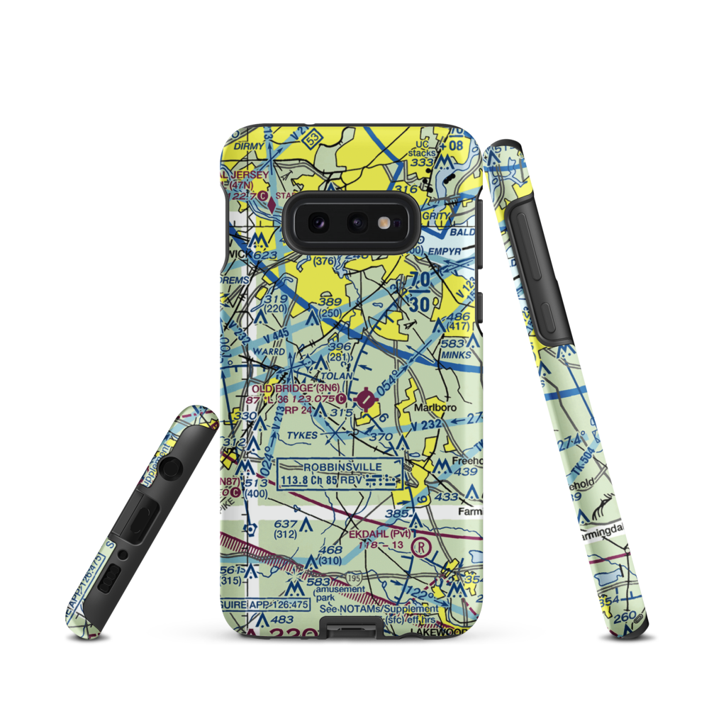 Werner Private Airport (NJ75) VFR Sectional Samsung Phone Case Samsung Galaxy S10e model shown