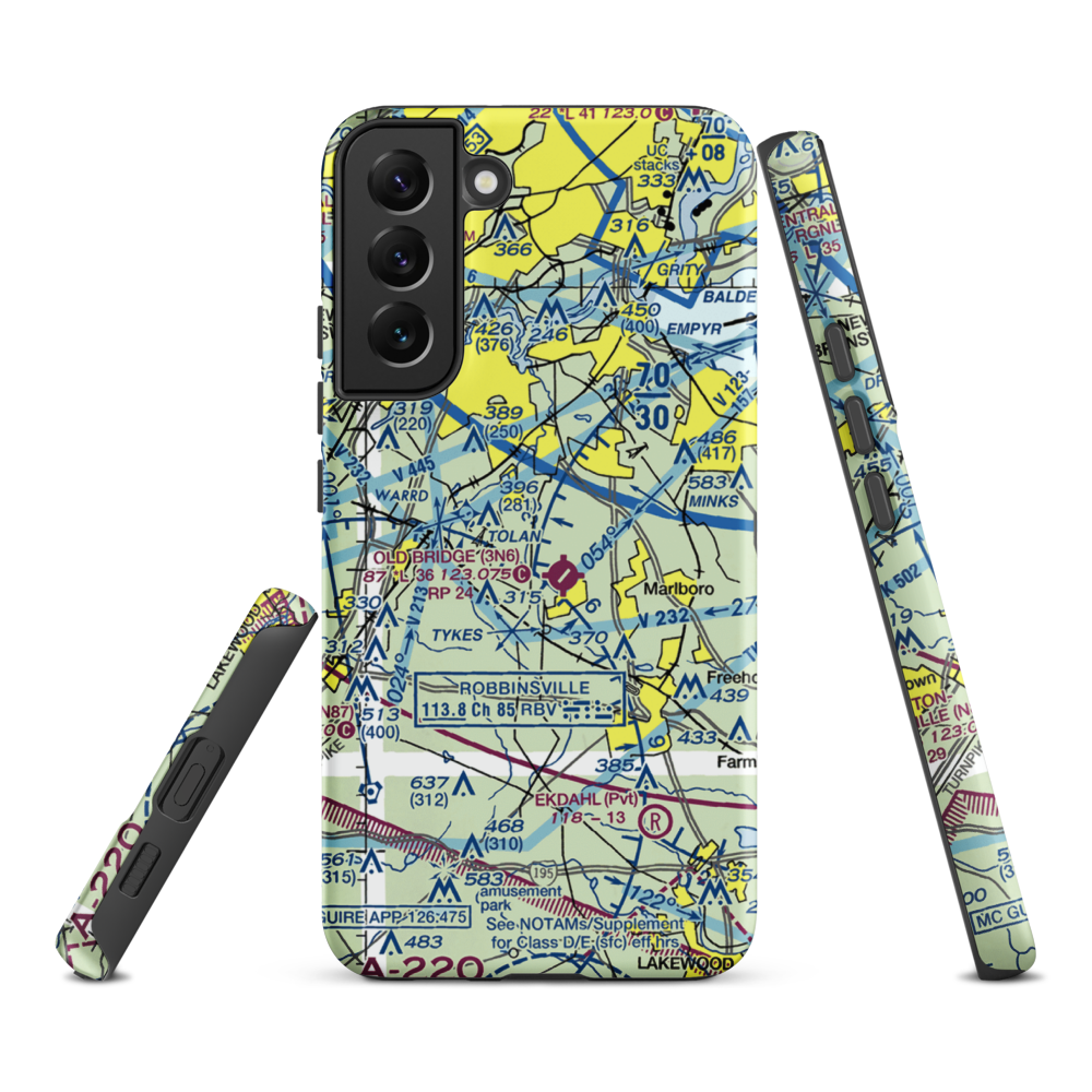 Werner Private Airport (NJ75) VFR Sectional Samsung Phone Case Samsung Galaxy S22 Plus model shown