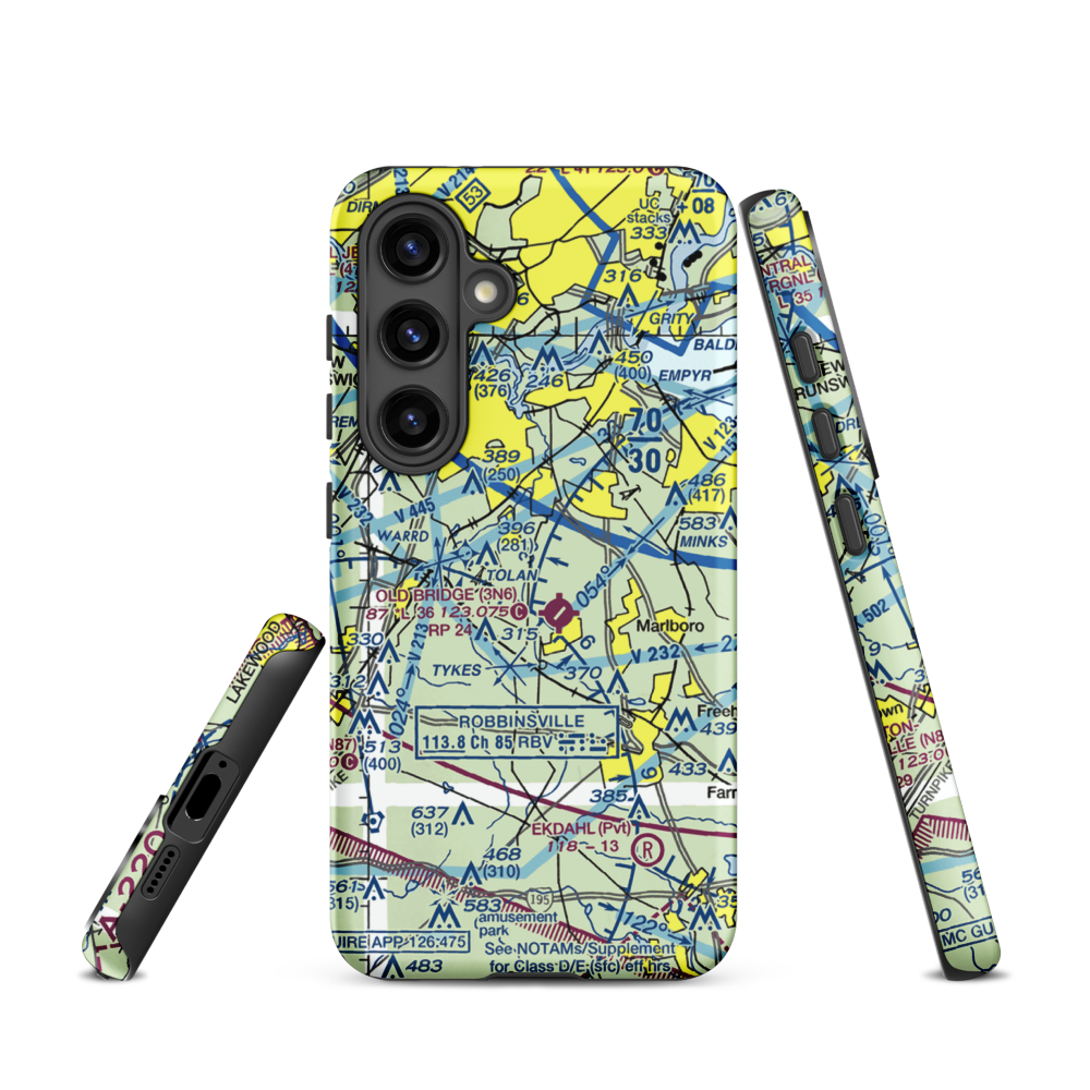 Werner Private Airport (NJ75) VFR Sectional Samsung Phone Case Samsung Galaxy S24 model shown