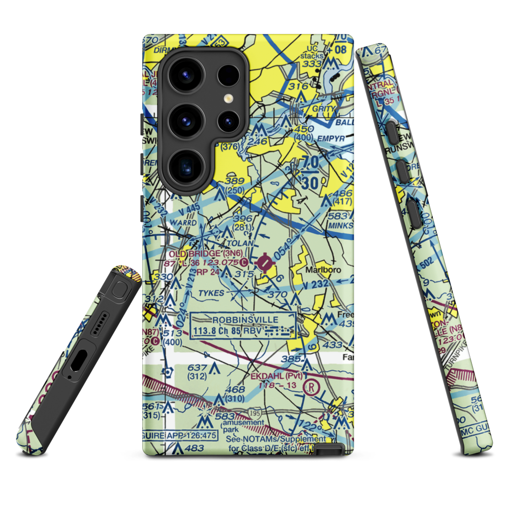 Werner Private Airport (NJ75) VFR Sectional Samsung Phone Case Samsung Galaxy S24 Ultra model shown