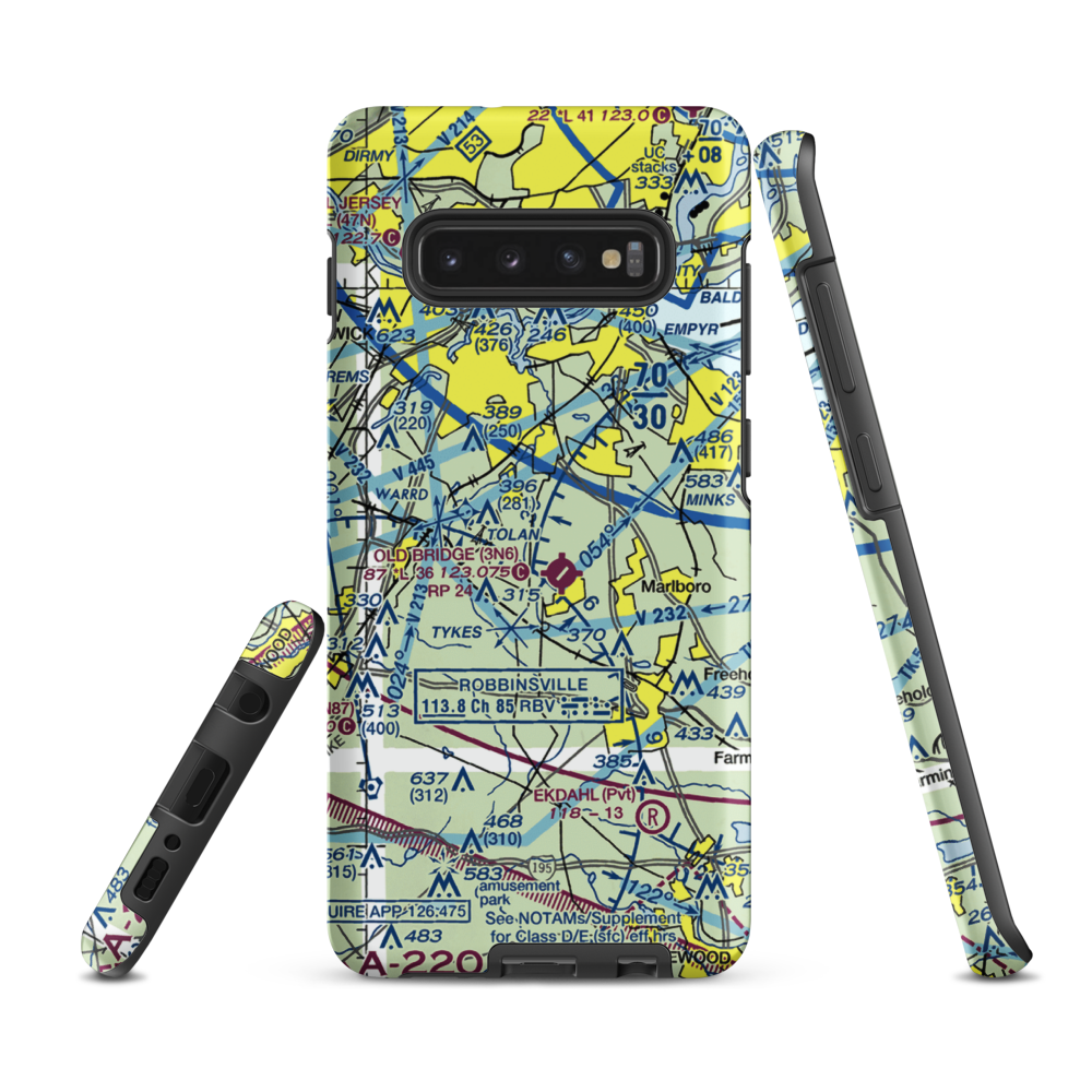 Werner Private Airport (NJ75) VFR Sectional Samsung Phone Case Samsung Galaxy S10 Plus model shown