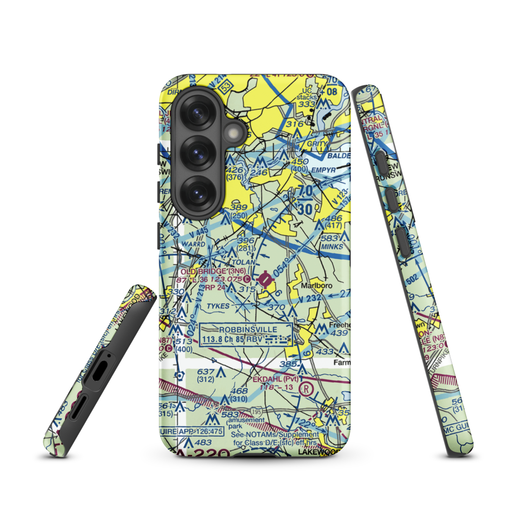 Werner Private Airport (NJ75) VFR Sectional Samsung Phone Case Samsung Galaxy S25 model shown