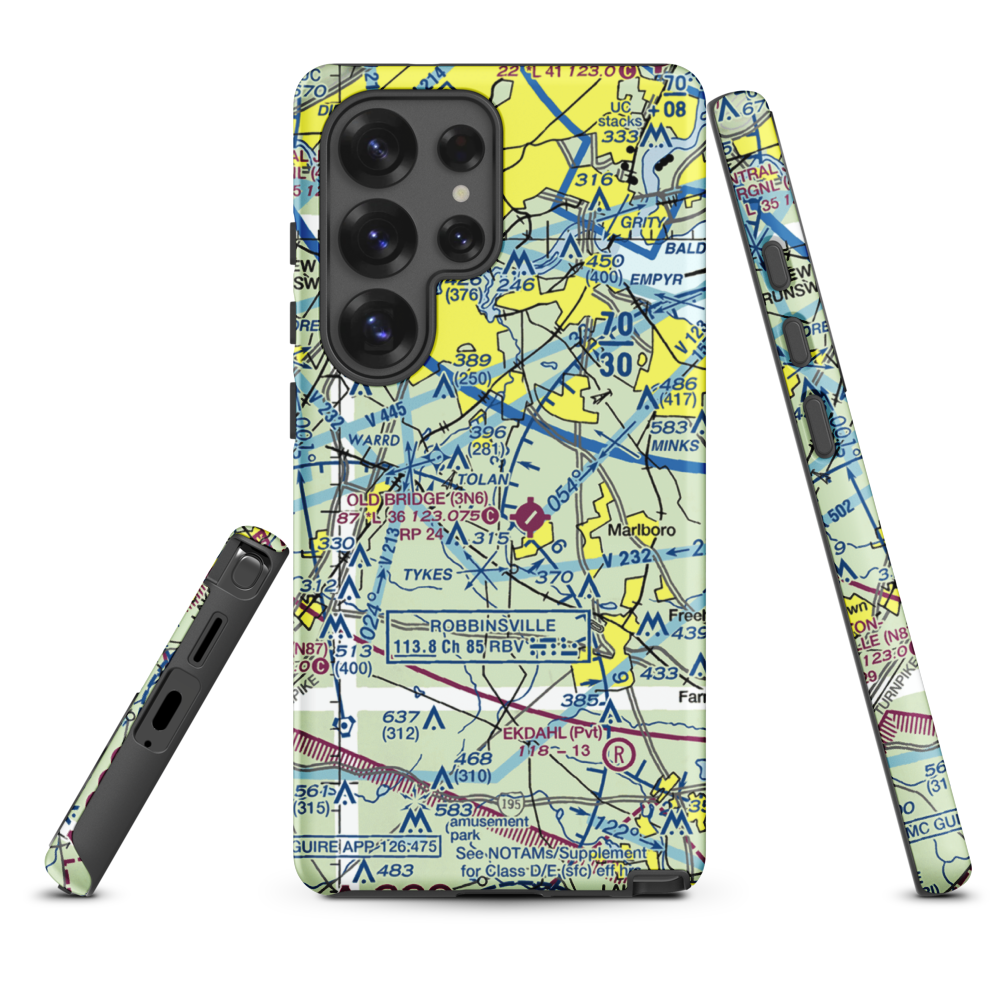 Werner Private Airport (NJ75) VFR Sectional Samsung Phone Case Samsung Galaxy S25 Ultra model shown