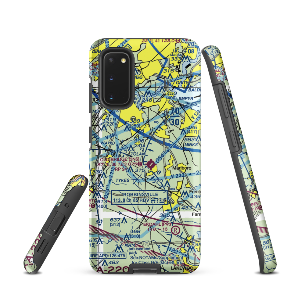 Werner Private Airport (NJ75) VFR Sectional Samsung Phone Case Samsung Galaxy S20 model shown