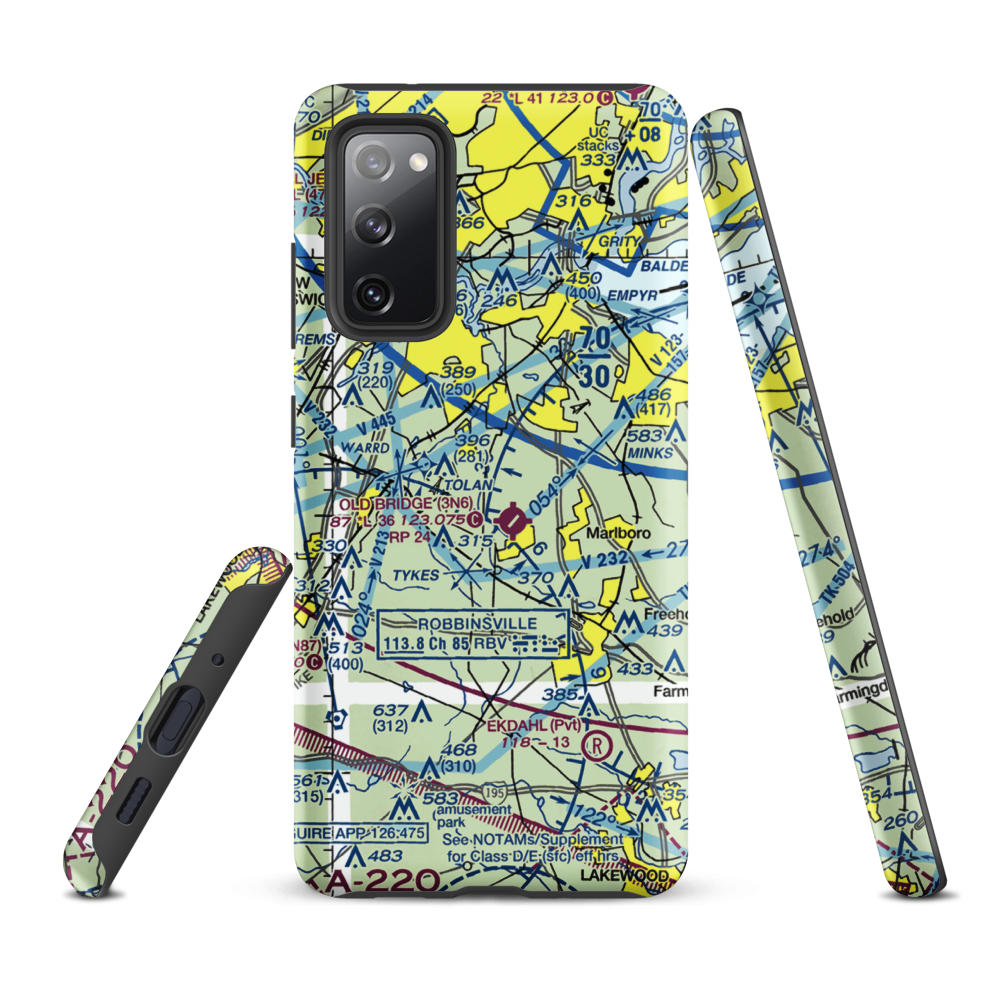 Werner Private Airport (NJ75) VFR Sectional Samsung Phone Case Samsung Galaxy S20 FE model shown