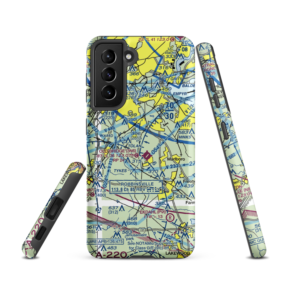 Werner Private Airport (NJ75) VFR Sectional Samsung Phone Case Samsung Galaxy S21 model shown