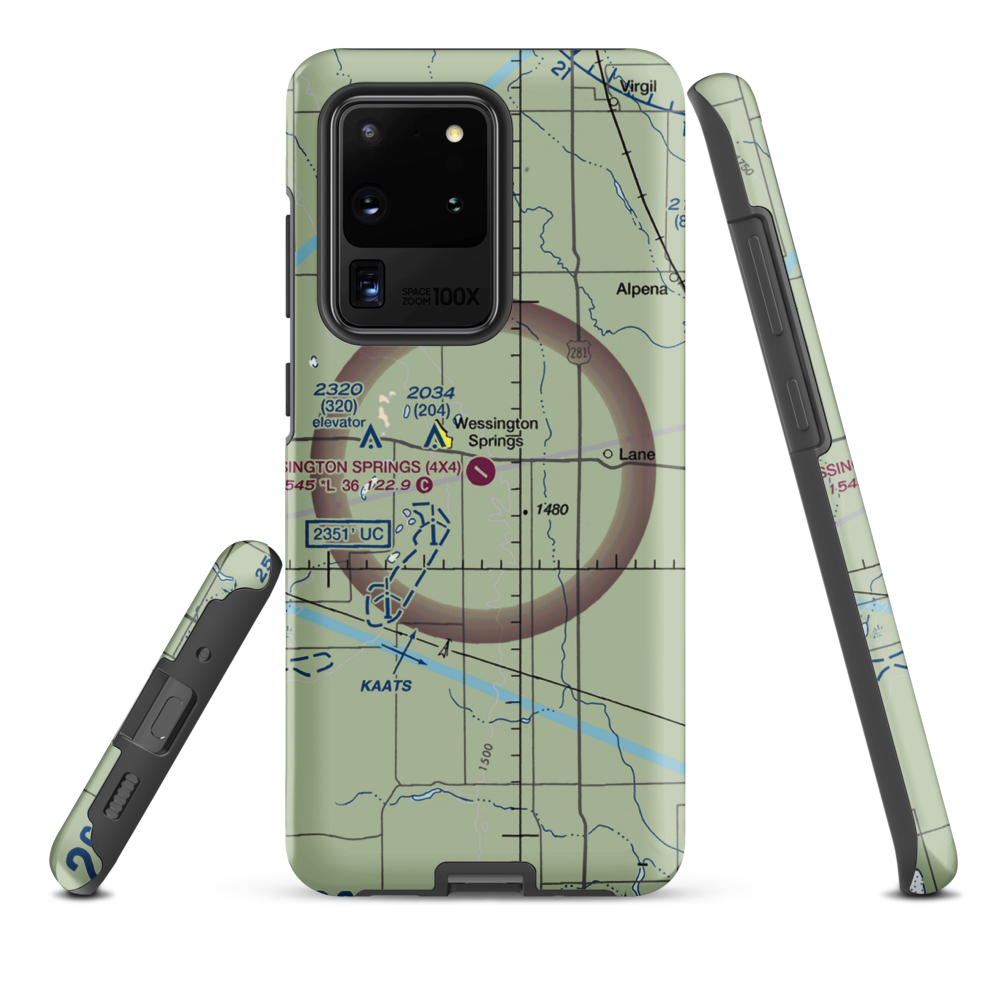 Wessington Springs Airport (4X4) VFR Sectional Samsung Phone Case Samsung Galaxy S20 Ultra model shown