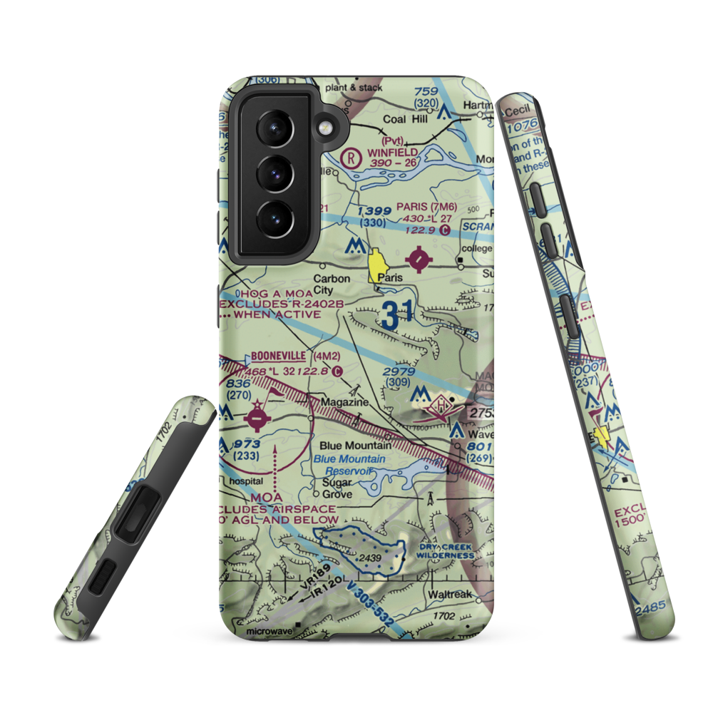 Wesson-Davis Field (AR19) VFR Sectional Samsung Phone Case Samsung Galaxy S21 FE model shown