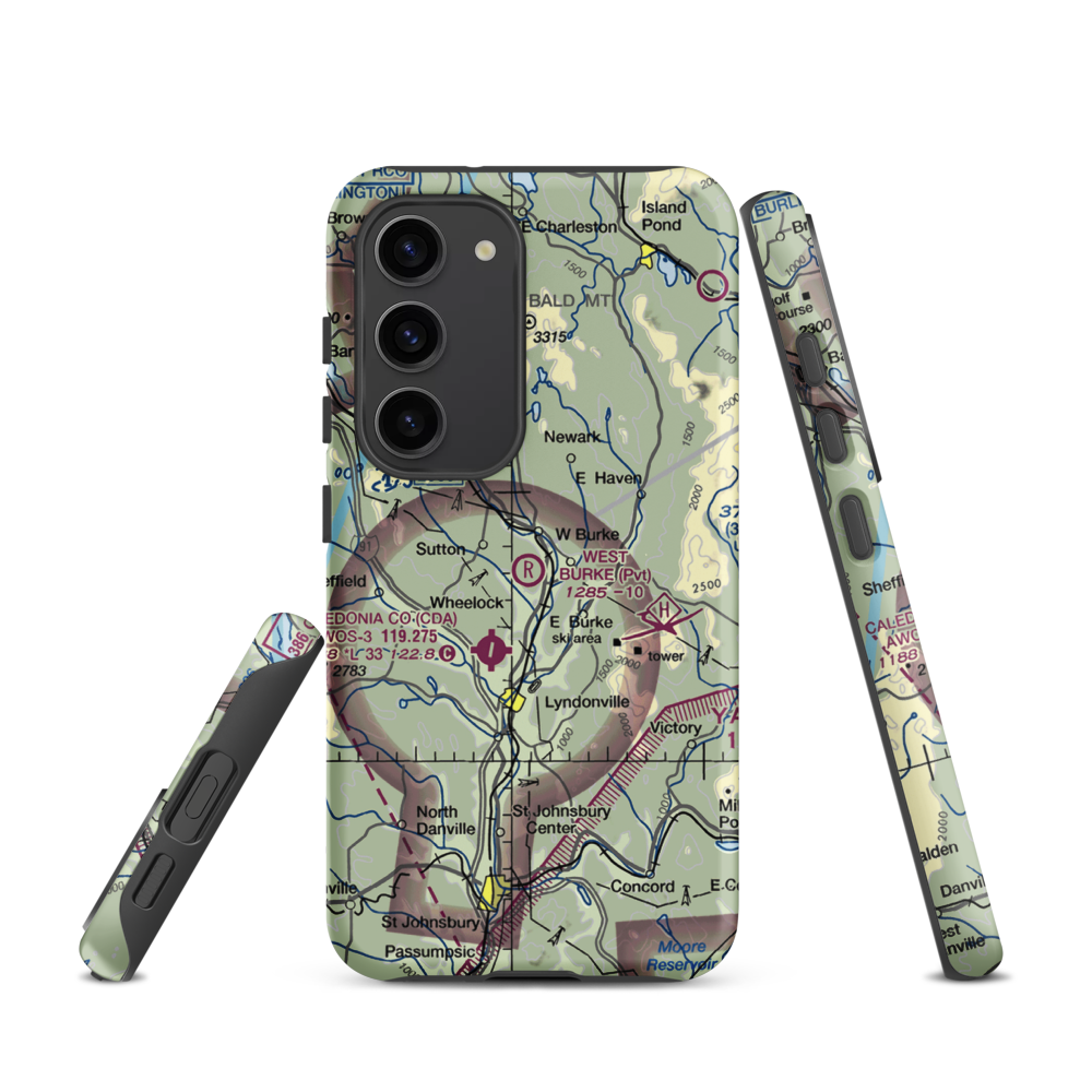 West Burke Aerodrome (VT56) VFR Sectional Samsung Phone Case Samsung Galaxy S23 model shown