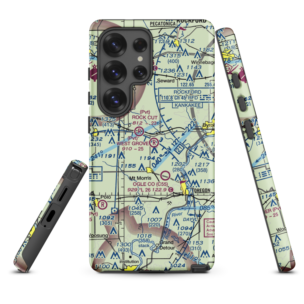 West Grove Airport (28IL) VFR Sectional Samsung Phone Case Samsung Galaxy S25 Ultra model shown