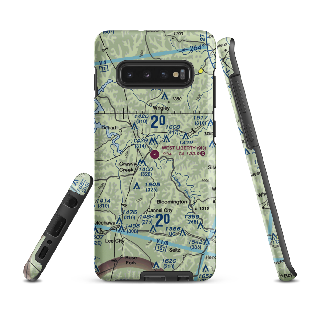 West Liberty Airport (9I3) VFR Sectional Samsung Phone Case Samsung Galaxy S10 Plus model shown