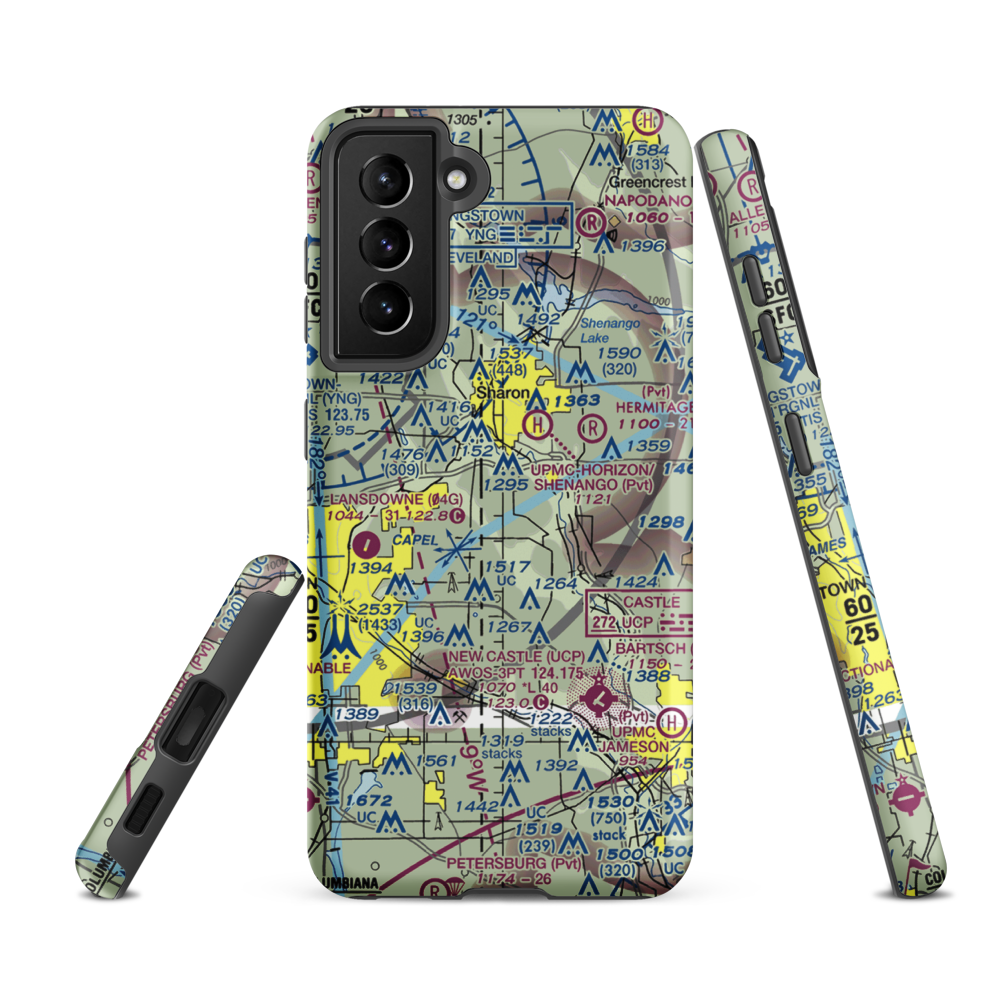 West Middlesex Airport (PA21) VFR Sectional Samsung Phone Case Samsung Galaxy S21 FE model shown