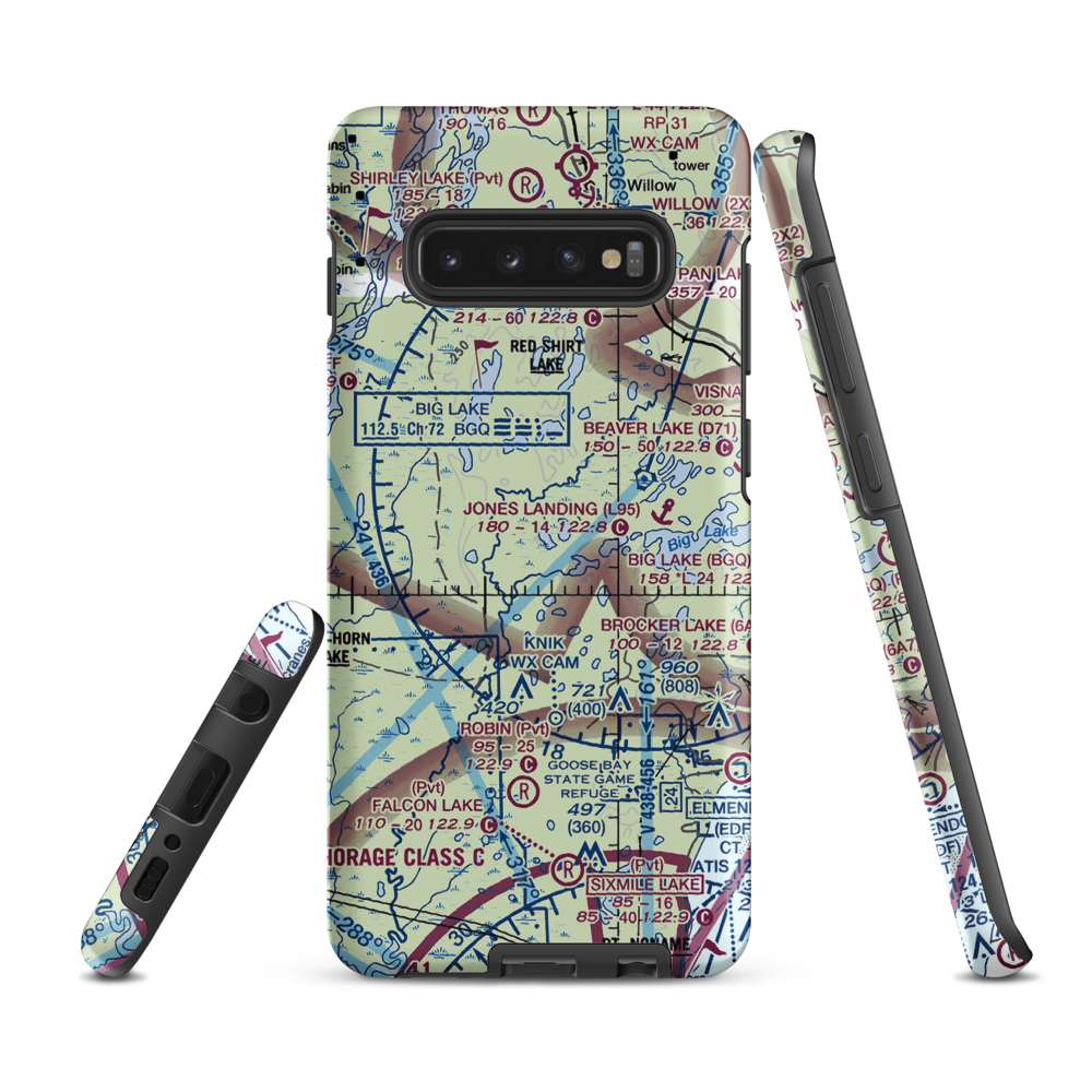 West Papoose Lake Airpark (44AK) VFR Sectional Samsung Phone Case Samsung Galaxy S10 Plus model shown