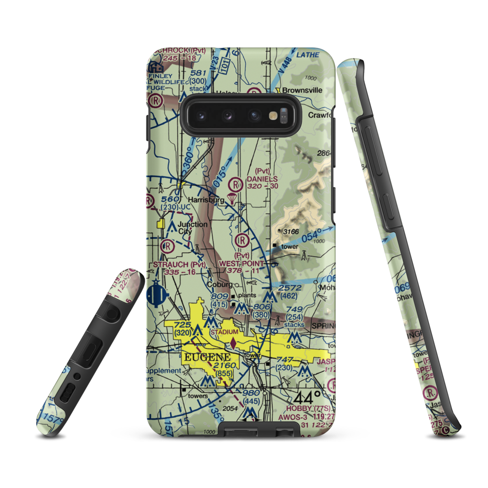 West Point Airport (OR45) VFR Sectional Samsung Phone Case Samsung Galaxy S10 Plus model shown