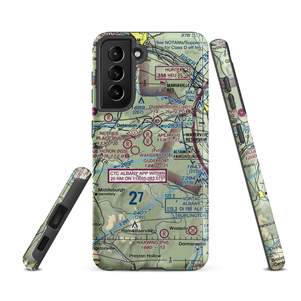 West Township Airport (6NY4) VFR Sectional Samsung Phone Case Samsung Galaxy S21 FE model shown