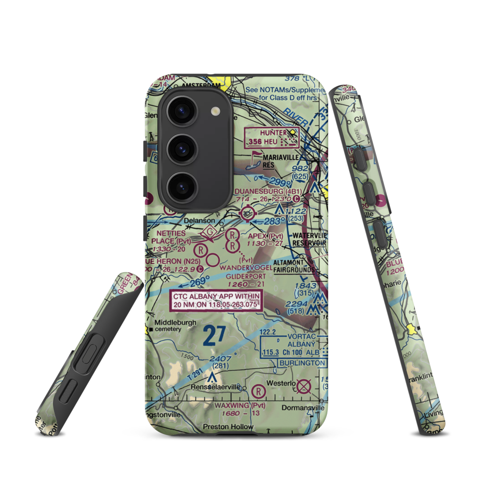 West Township Airport (6NY4) VFR Sectional Samsung Phone Case Samsung Galaxy S23 model shown